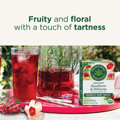 Traditional Medicinals - Organic Hibiscus Herbal Tea (6 Pack) - Supports Heart Health - 96 Tea Bags Total - Nirvana Guru