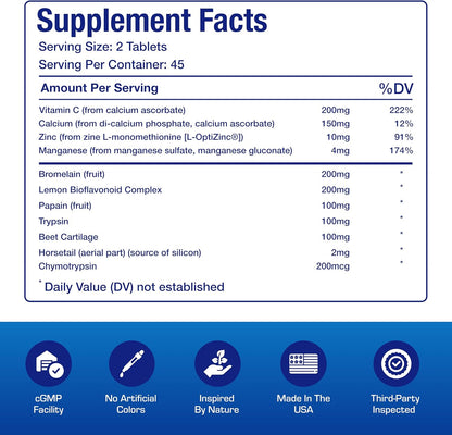 Cartilage Ligament and Tendon Supplement - Clinical Restorative Joint Support Formula with Bovine Cartilage Minerals and Proteolytic Enzymes for Enhanced Comfort Mobility Zymain 90 Support Nirvana Guru