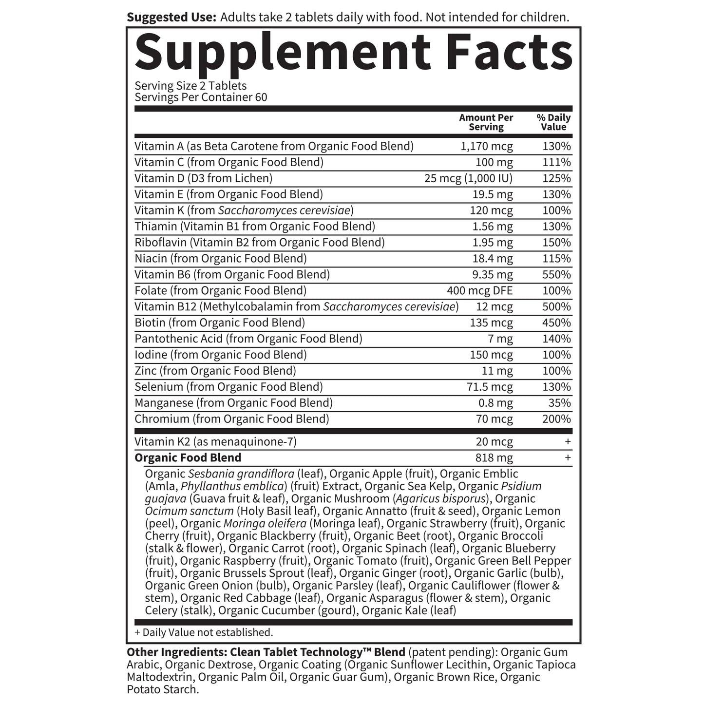 Garden of Life Organics Men's Once Daily Whole Food Multivitamin - 60 Tablets, Vegan Mens Multi for Health & Well-Being, Organic Mens Vitamins & Minerals, Vitamin C, Zinc - Nirvana Guru