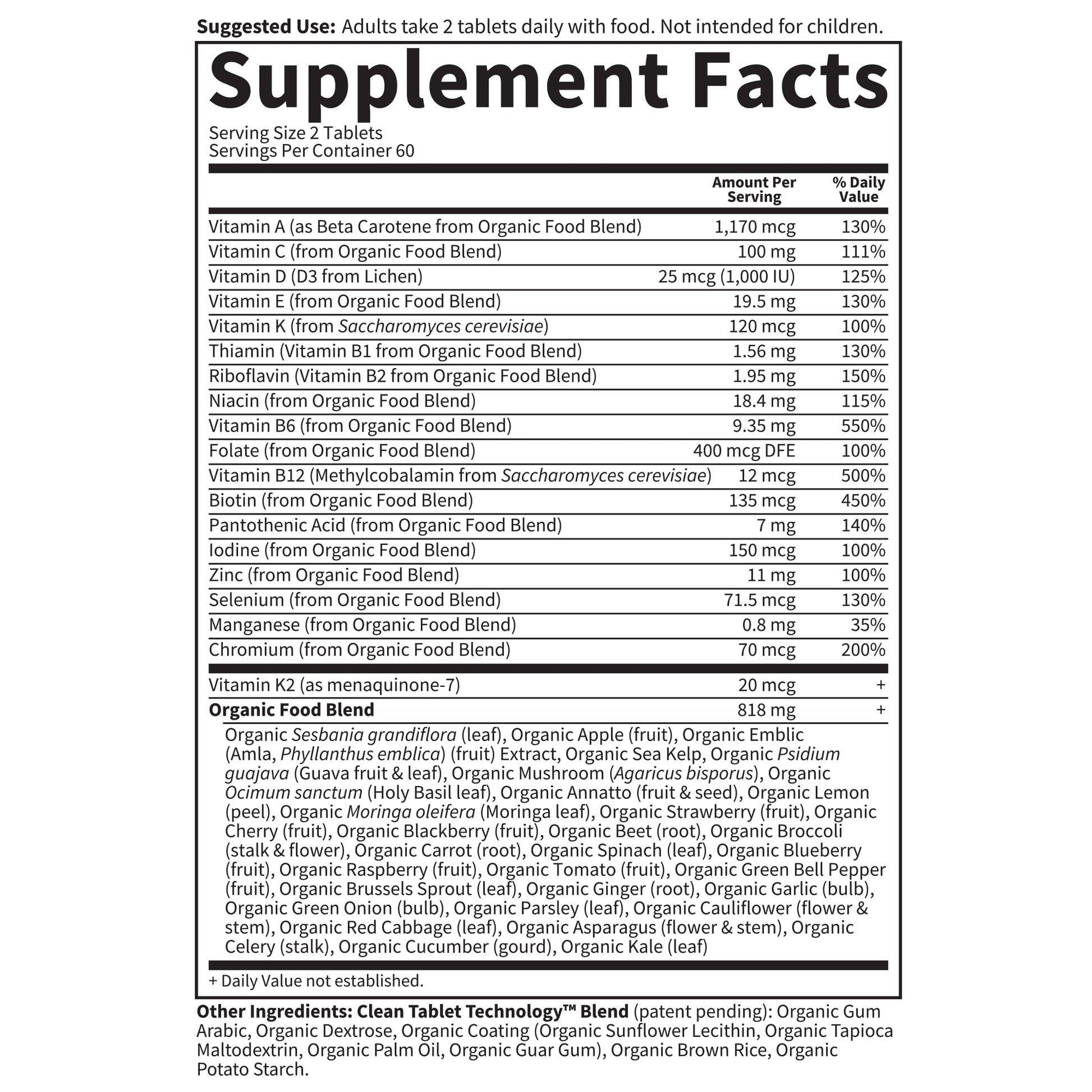Garden of Life Organics Men's Once Daily Whole Food Multivitamin - 60 Tablets, Vegan Mens Multi for Health & Well-Being, Organic Mens Vitamins & Minerals, Vitamin C, Zinc - Nirvana Guru