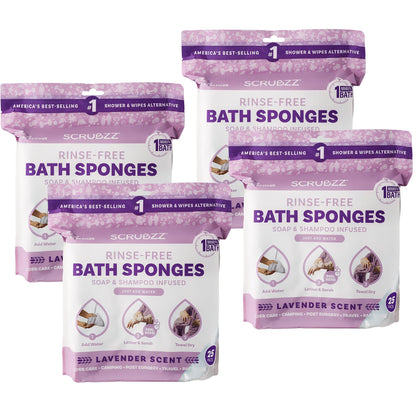 Scrubzz Disposable Rinse Free Bathing Wipes - 25 Pack - All-in-1 Single Use Shower Wipes, Simply Dampen, Lather, and Dry Without Shampoo or Rinsing Nirvana Guru