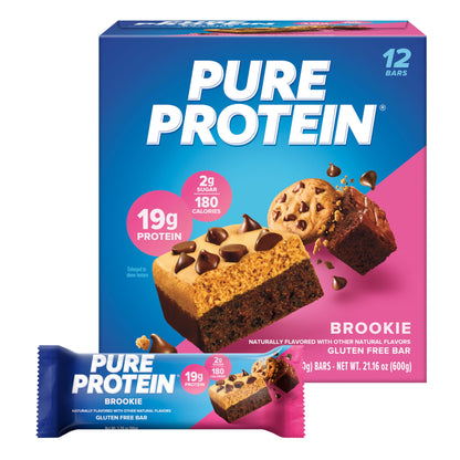 Pure Protein Bars, High Protein, Nutritious Snacks to Support Energy, Low Sugar, Gluten Free, Chocolate Deluxe, 1.76 oz., 12 Count(Pack of 1) (Packaging may vary)