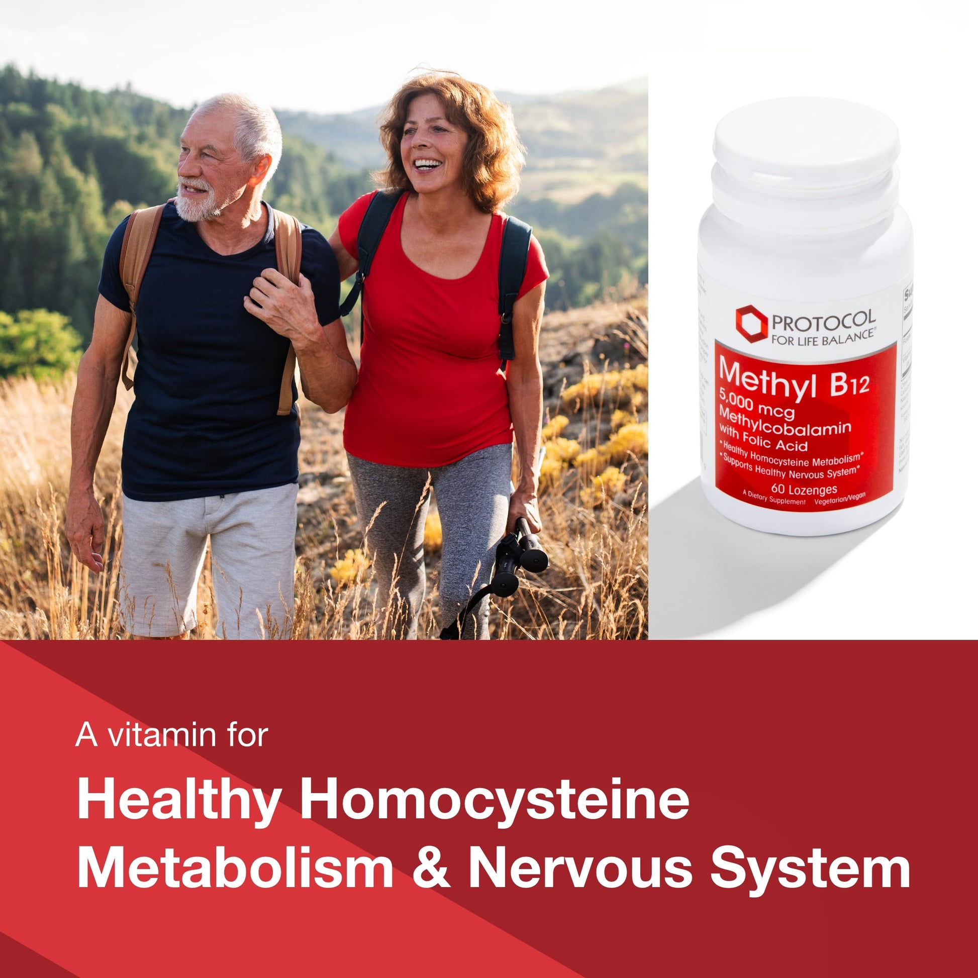 Protocol Methyl B12 5,000mcg - Vitamin B12 for Homocysteine Metabolism* - Supports Brain Health & Healthy Nervous System* - Kosher, Halal & Vegan - 60 Lozenges Nirvana Guru
