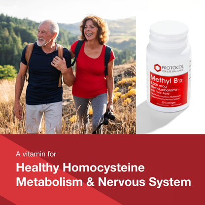 Protocol Methyl B12 5,000mcg - Vitamin B12 for Homocysteine Metabolism* - Supports Brain Health & Healthy Nervous System* - Kosher, Halal & Vegan - 60 Lozenges Nirvana Guru