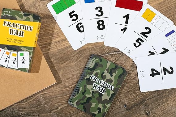 Fraction War Fun Math Game to Learn, Compare and Simplify Fractions for 2nd to 5th Grade (1 Pack) - Standard Edition nirvanaguru