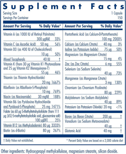 Allergy Research Group - Multi-Vi-Min Without Copper and Iron - Hypoallergenic - 150 Vegetarian Capsules Nirvana Guru