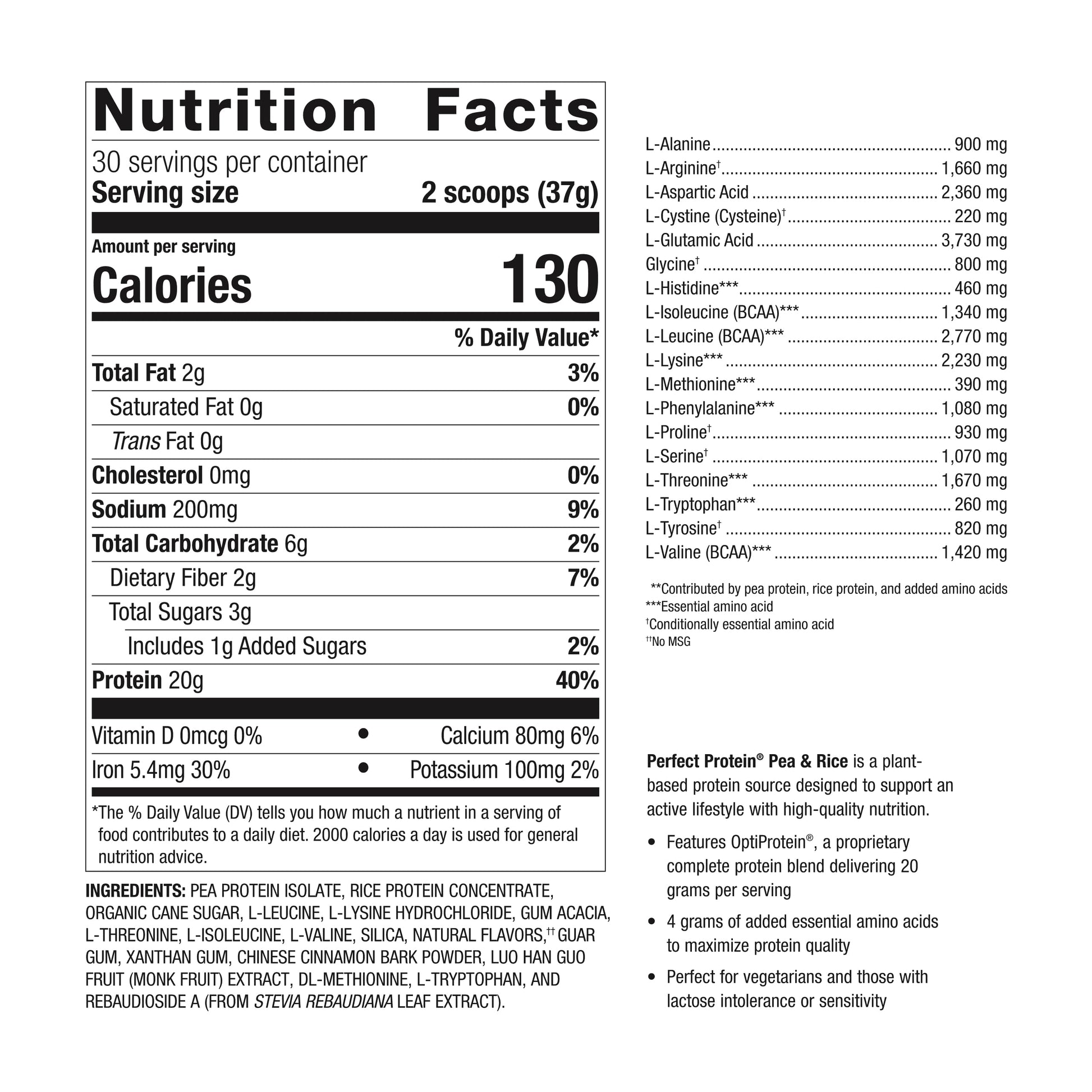 Metagenics Perfect Protein Pea & Rice - Featuring OptiProtein, a Balanced Combination of Proprietary Pea and Rice Protein with Added BCAAs - Vanilla Flavor - 30 Servings - 39.15 Oz - Nirvana Guru