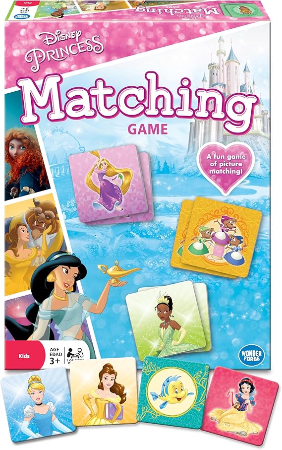 Wonder Forge Disney Princess Matching Game – Fun Memory Game for Kids Ages 3 and Up – Toddler Learning Toy Featuring Belle, Ariel, and Elsa and more Disney Princesses - Packaging May Vary nirvanaguru