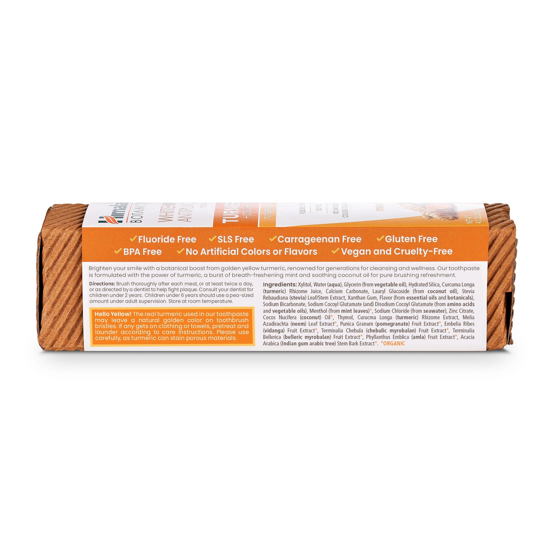 Himalaya Botanique Turmeric & Coconut Oil Whitening Antiplaque Herbal Toothpaste, Whitens Teeth, Fluoride Free, No Artificial Flavors, SLS Free, Vegan, Cruelty Free, Foaming, Mint Flavor, 4 Oz, 1 Pack - Nirvana Guru