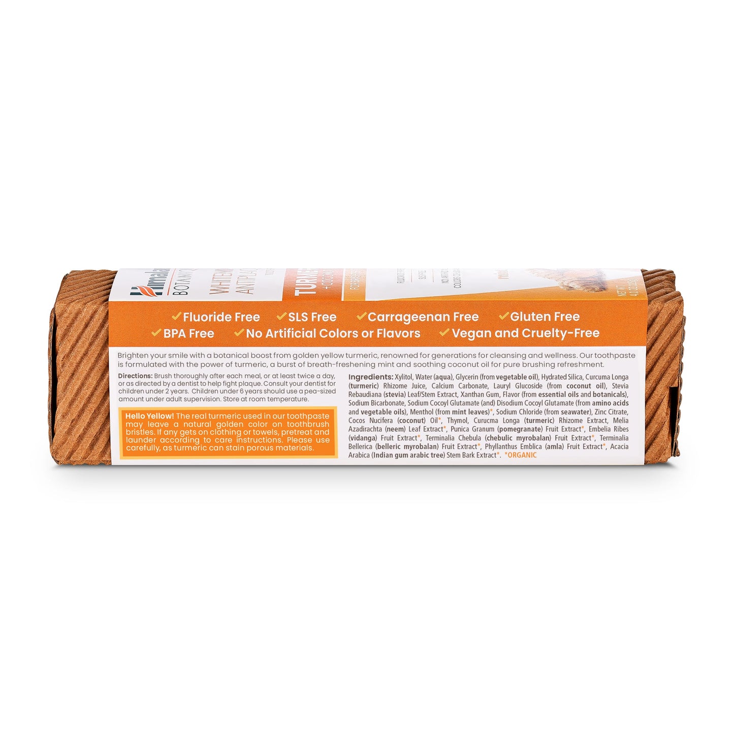 Himalaya Botanique Turmeric & Coconut Oil Whitening Antiplaque Herbal Toothpaste, Whitens Teeth, Fluoride Free, No Artificial Flavors, SLS Free, Vegan, Cruelty Free, Foaming, Mint Flavor, 4 Oz, 1 Pack - Nirvana Guru