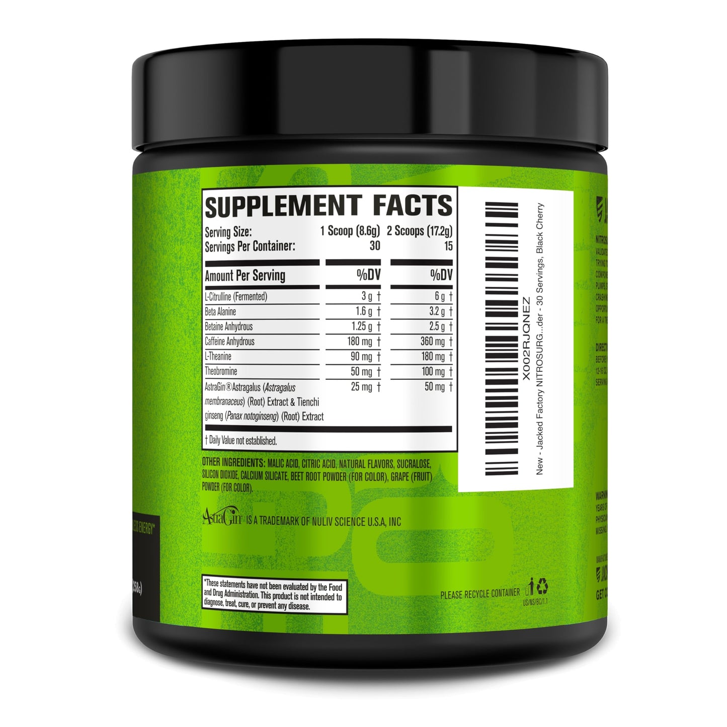 Jacked Factory NITROSURGE Pre Workout Supplement - Energy Booster, Instant Strength Gains, Clear Focus & Intense Pumps - NO Booster & Powerful Preworkout Energy Powder - 30 Servings, Blue Raspberry