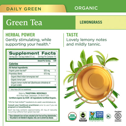 Traditional Medicinals Tea, Organic Green Tea Matcha, Genmaicha, Supports Health, 96 Tea Bags (6 Pack) - Nirvana Guru