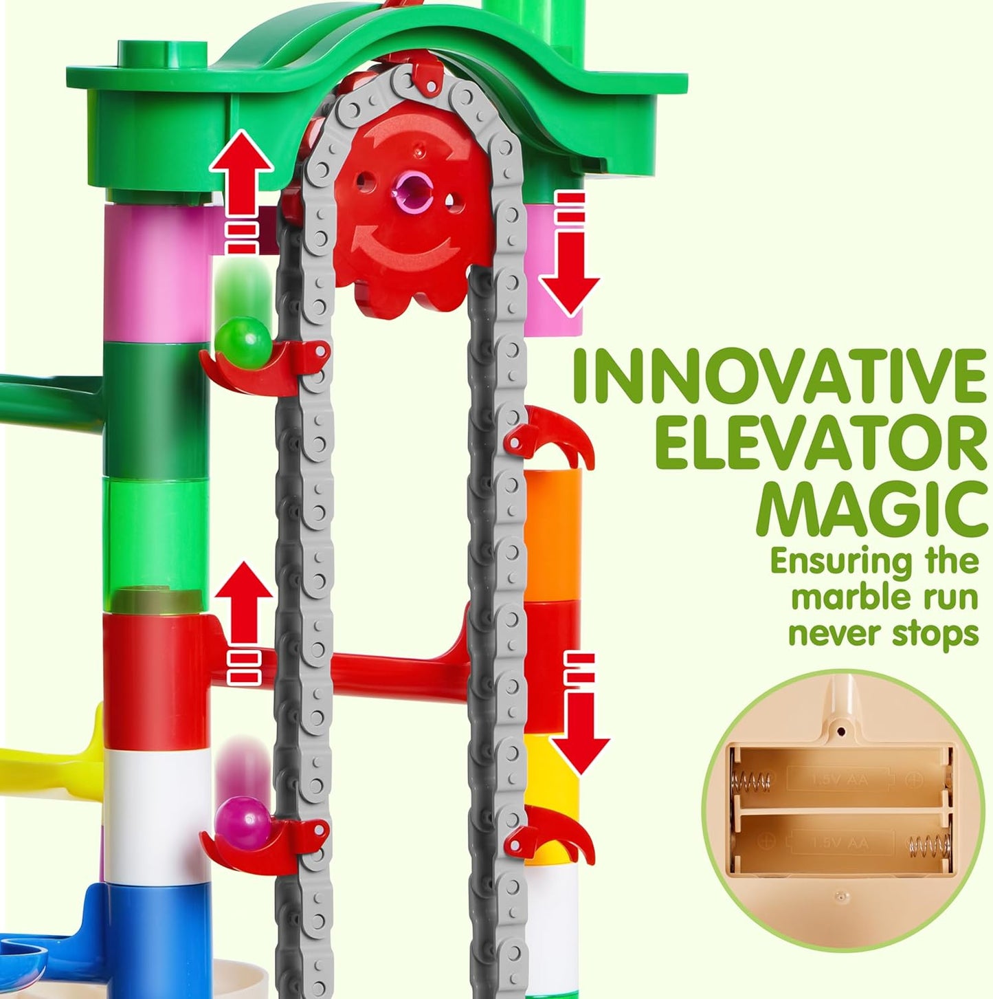 JOYIN 236Pcs Glowing Marble Run with Motorized Elevator- Construction Building Blocks Toys with 30 Glow in The Dark Plastic Marbles, Easter STEM Gifts for Boys and Girls Nirvana Guru
