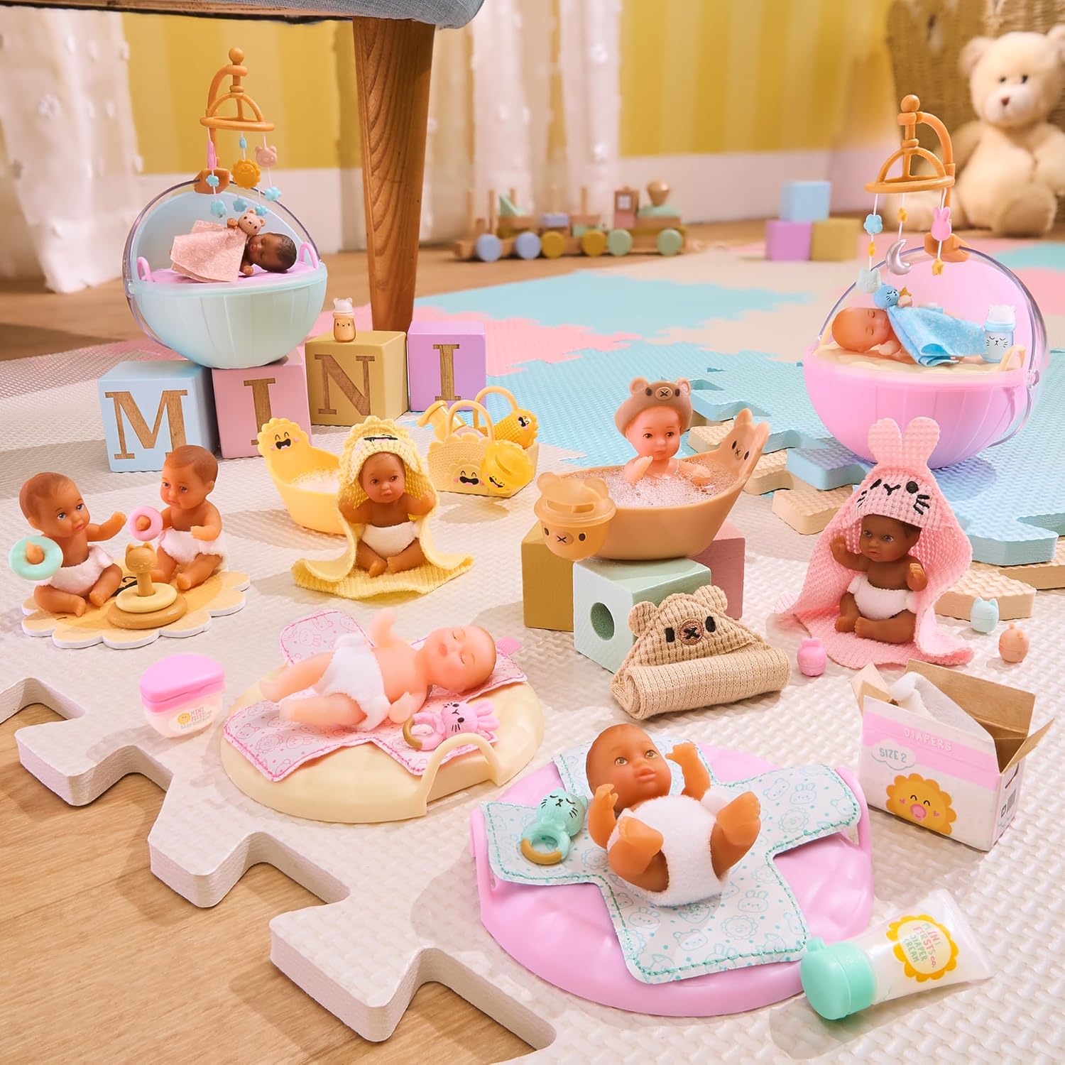 MGA's Miniverse Make It Mini Real Baby Nurture - Blind Packaging - Baby Care Themed Mini Collectibles - 8 Styles Including Rare Twins - Collectors, 8+ MINIVERSE