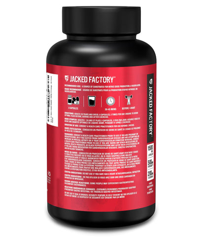 Jacked Factory N.O. XT Nitric Oxide Supplements for Men w/Nitrosigine L Arginine L Citrulline Supplement for Muscle Pumps & Vascularity - Pre Workout Nitric Oxide Booster & Muscle Builder - 90 Caps Nirvana Guru