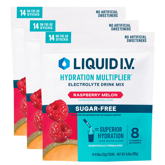 Liquid I.V.® Hydration Multiplier Sugar-Free - Rainbow Sherbet | Electrolyte Powder Drink Mix | 3 Pack (42 Servings) - Nirvana Guru