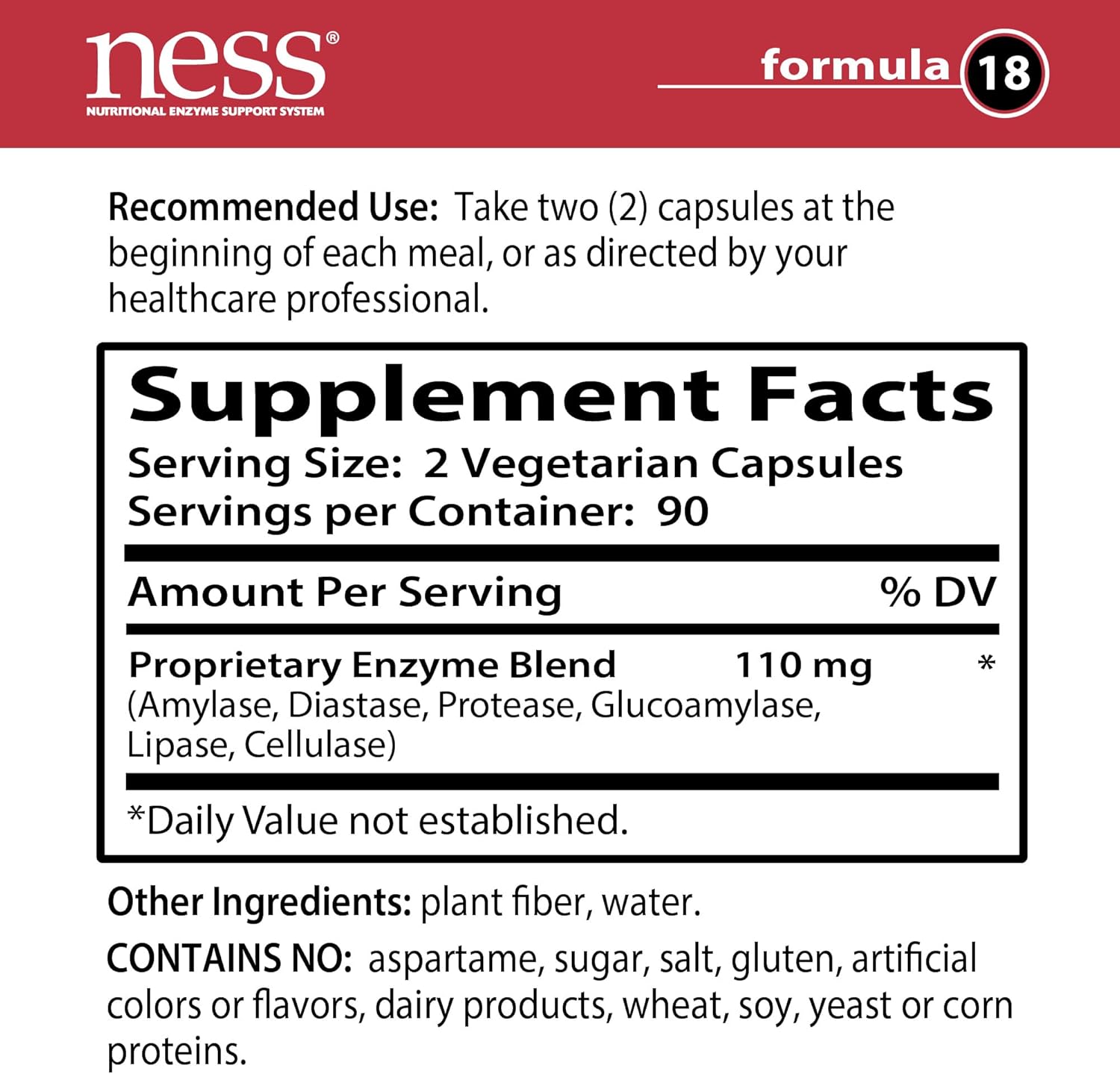 Ness Enzymes- Fat Digest #18 180 caps - Nirvana Guru