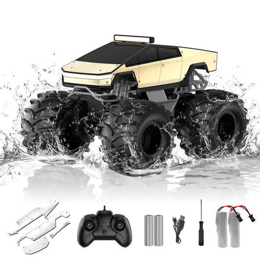 Remote Control Car for Boys, 1:18 Monster Trucks Toys Amphibious RC Cars, 2.4 GHz Waterproof RC Cyber Trucks, 4WD All Terrain Off-Road Pickup, Kids Toy for 6+ Year Old Boy Girl Christmas Birthday Gift Nirvana Guru