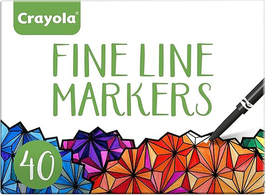 Crayola Fine Line Markers for Adults (40ct), Skinny Marker Set for Adult Coloring Books, Aesthetic Art Supplies, Stress Relief Activity, Coloring Supplies nirvanaguru
