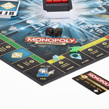 Hasbro Gaming Monopoly Ultimate Banking Edition Board Game for Families and Kids Ages 8 and Up, Electronic Banking Unit Nirvana Guru