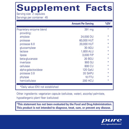 Pure Encapsulations Digestive Enzymes Ultra - Vegetarian Digestive Enzyme Supplement to Support Protein, Carb, Fiber, and Dairy Digestion* - 90 Capsules Nirvana Guru