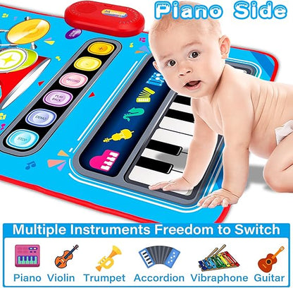 Baby Toys for 1 Year Old: Baby Musical Mat Toddler Toys Age 1-2 - 2 in 1 Piano Drum Babies Play Mat - Infant Music Toy 12-18 Months Babies Birthday Valentines Gifts for 1 2 3 Year Old Boys Girls nirvanaguru