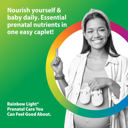 Rainbow Light Prenatal One High Potency Daily Multivitamin with Folate, Ginger and Probiotics; Supports Mom and Baby from Conception to Nursing; Vegan, 150 Tablets,* Pack May Vary Nirvana Guru