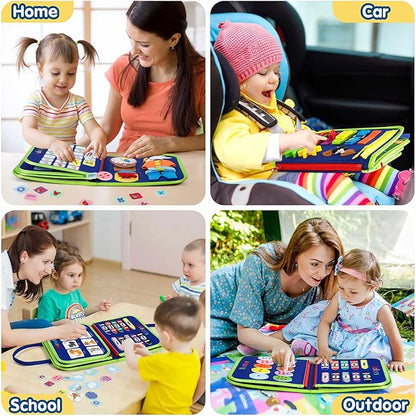 Winblo Toddler Busy Board - Montessori Toys for Toddler Boy Birthday Gift, Educational Learning Sensory Busy Book for Toddler Boys, Toddlers Activities Travel Toys for Airplane Car nirvanaguru