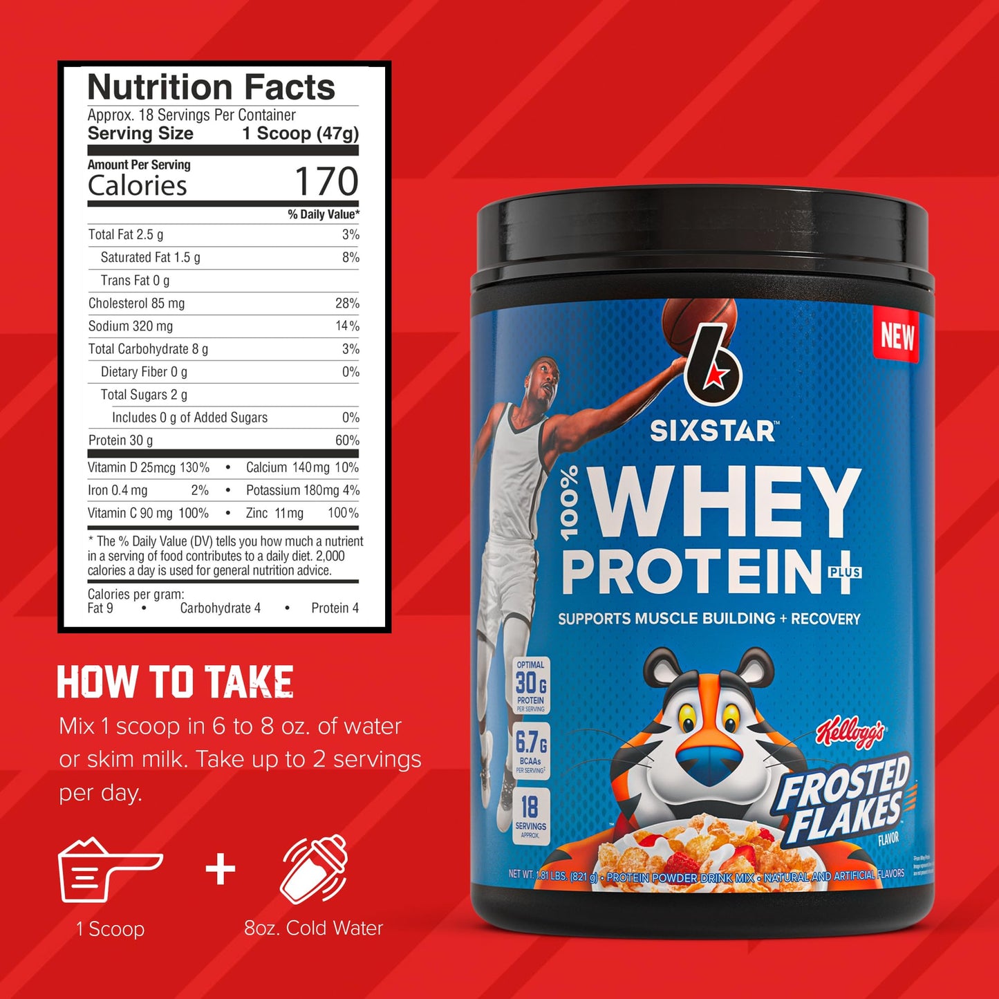 Six Star Whey Protein Powder Plus - Muscle Building & Recovery Formula with Whey Isolate Powder, BCAAs, 30g Protein, Immune Support - Post-Workout Supplement - Triple Chocolate, 1.8 lbs