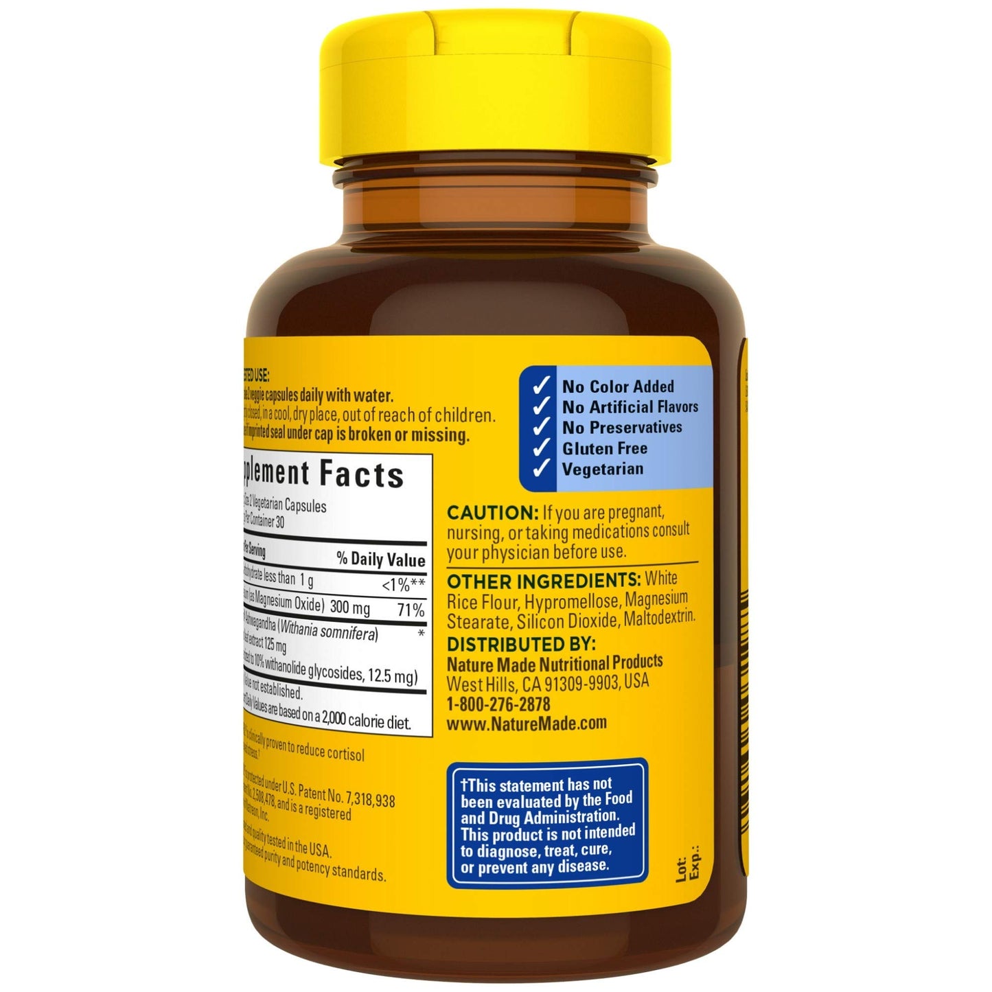 Nature Made Wellblends Calm & Relax, Ashwagandha 125mg, Magnesium 300 mg, 54 Vegetarian Capsules - Nirvana Guru