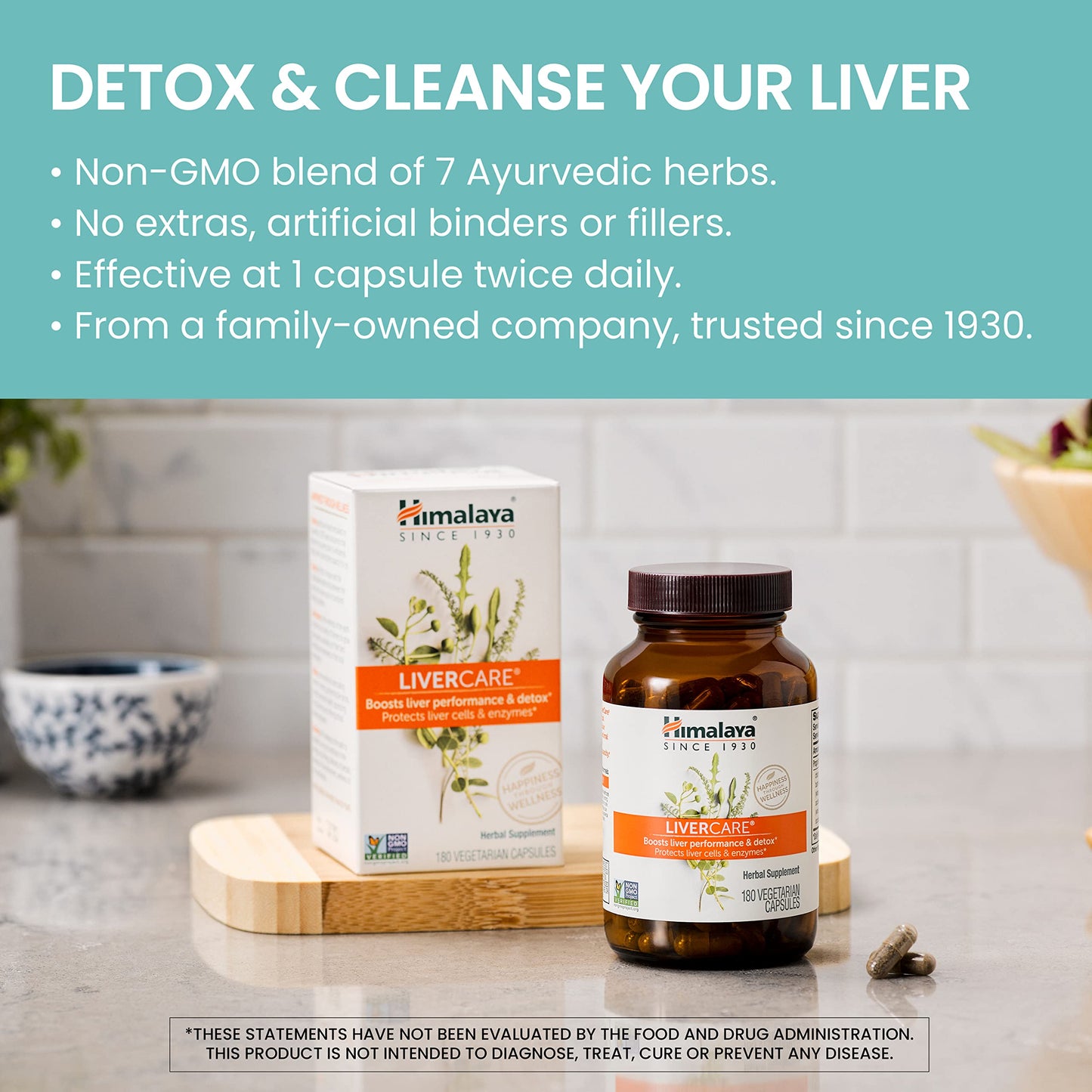 Himalaya LiverCare, 45 Day Supply - Herbal Liver Support Promoting Waste Elimination, Liver Cleanse, Detox, and Bile Production - Vegan, Non-GMO, Gluten Free, 375 mg, 90 Capsules Nirvana Guru