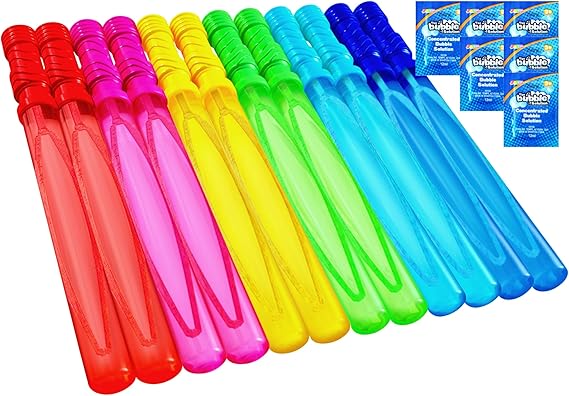 JOYIN 14.6’’ Big Bubble Wands for Kids, 6 PCS Bubble Wand with Refill Solution for Summer Toy Party Favor, Outdoors Toy Activity, Easter Basket Stuffers, Birthday Gift nirvanaguru