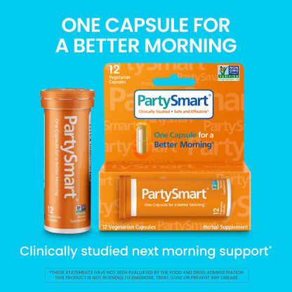 Himalaya PartySmart, One Capsule for a Better Morning, Plant-Based, Liver Support, Better Morning After Drinking, Clinically Studied, Non-GMO Project Verified, 12 Capsules - Nirvana Guru