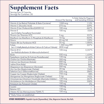 Prenatal Vitamins | Choline, folate, Vitamin D for fetal Growth, Brain Development | 26+ Vital Nutrients | Dietitian-Formulated, OBGYN Recommended, Non-GMO, 3rd Party Tested, 30 Servings Nirvana Guru