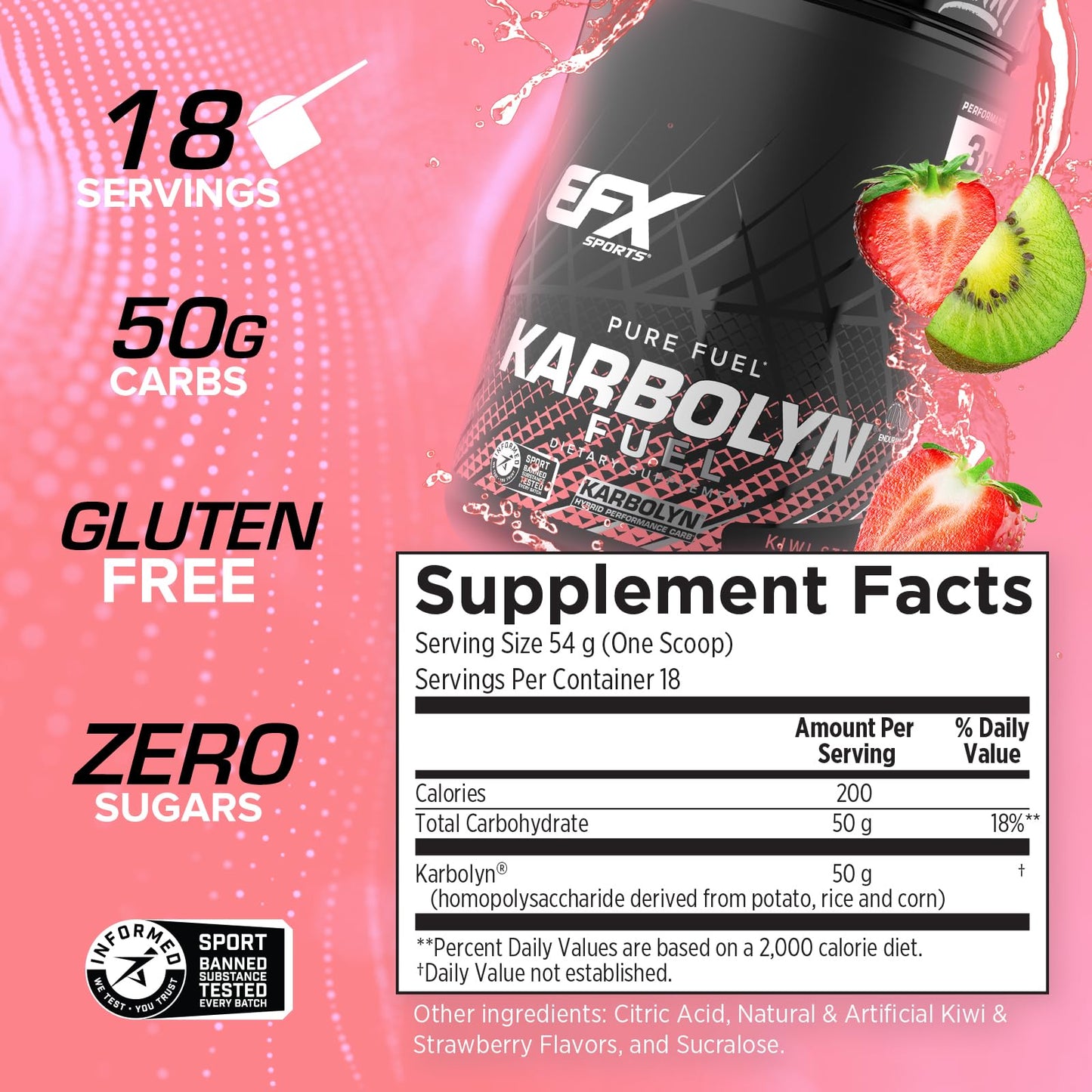 EFX Sports Karbolyn Fuel | Fast-Absorbing Carbohydrate Powder | Carb Load, Sustained Energy, Quick Recovery | Stimulant Free | 39 Servings (Neutral) Nirvana Guru