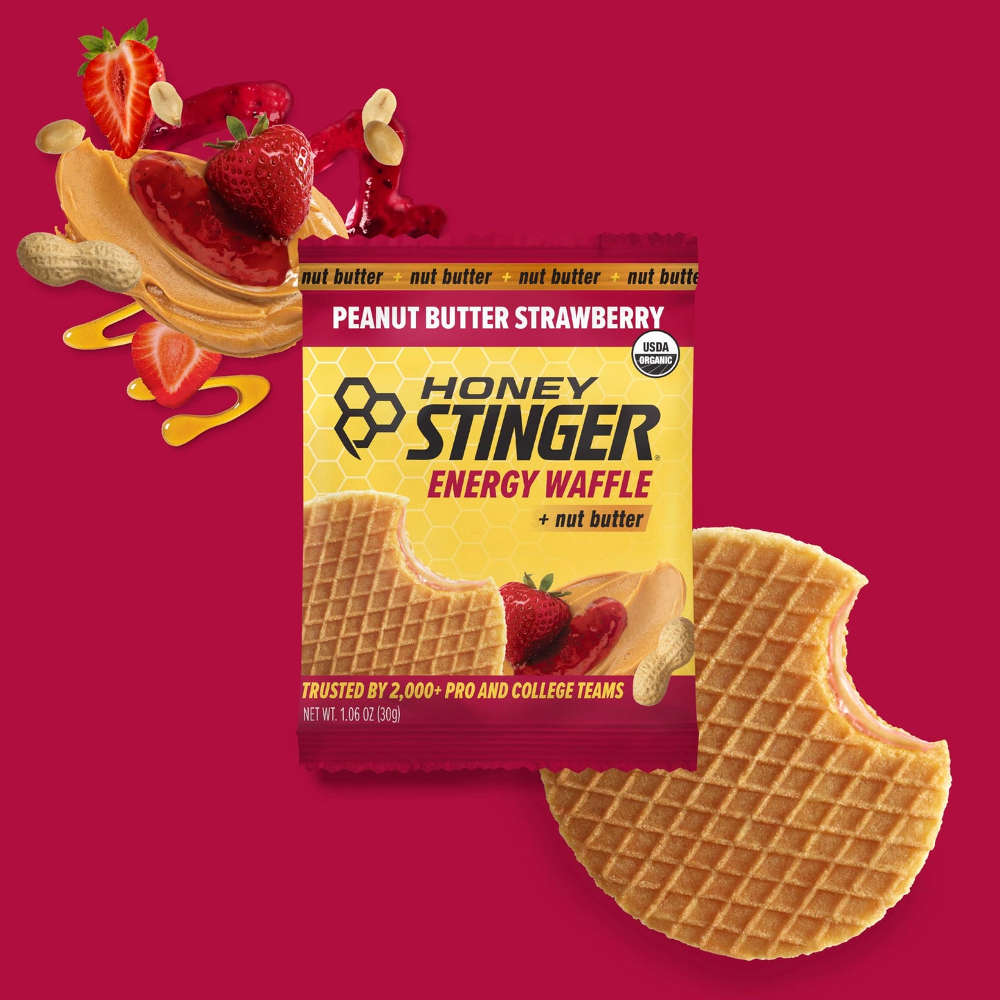 Honey Stinger Organic Honey Waffle Energy Stroopwafel for Exercise, Endurance and Performance Sports Nutrition for Home & Gym, Pre and Post Workout Box of 16 Waffles, 16.96 Ounce (Pack of 16)