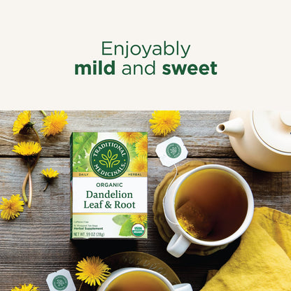 Traditional Medicinals Tea, Organic Roasted Dandelion Root, Supports Kidney Function & Healthy Digestion, 96 Tea Bags (6 Pack) - Nirvana Guru
