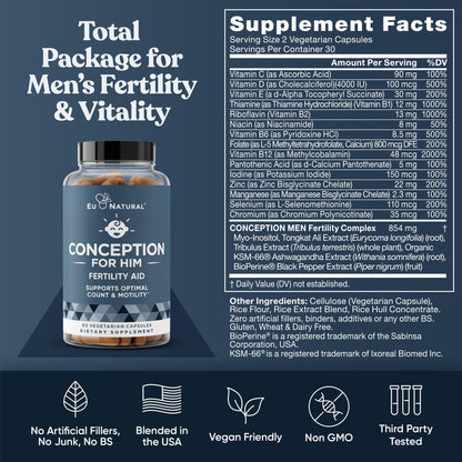 Conception Fertility Supplements for Women – Aids Ovulation, Hormonal Balance, & Regular Cycles – Prenatal Vitamin Support with Myo-Inositol, Folate, Folic Acid, Vitex – 60 Vegetarian Soft Capsules Nirvana Guru