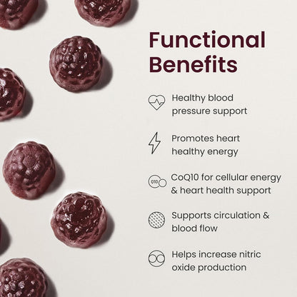 HumanN SuperBeets Heart Gummies - Beet Gummy with Energy Support, Grape Seed Extract & Beetroot Powder, Sugar Free - Pomegranate Berry Flavor, 60 Count - Nirvana Guru