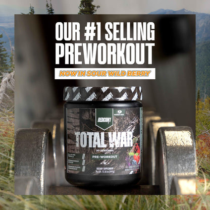 REDCON1 Total War Pre Workout Powder, Blue Lemonade - Beta Alanine + Citrulline Malate Keto Friendly Preworkout for Men & Women with 320mg of Caffeine - Fast Acting (30 Servings) Nirvana Guru