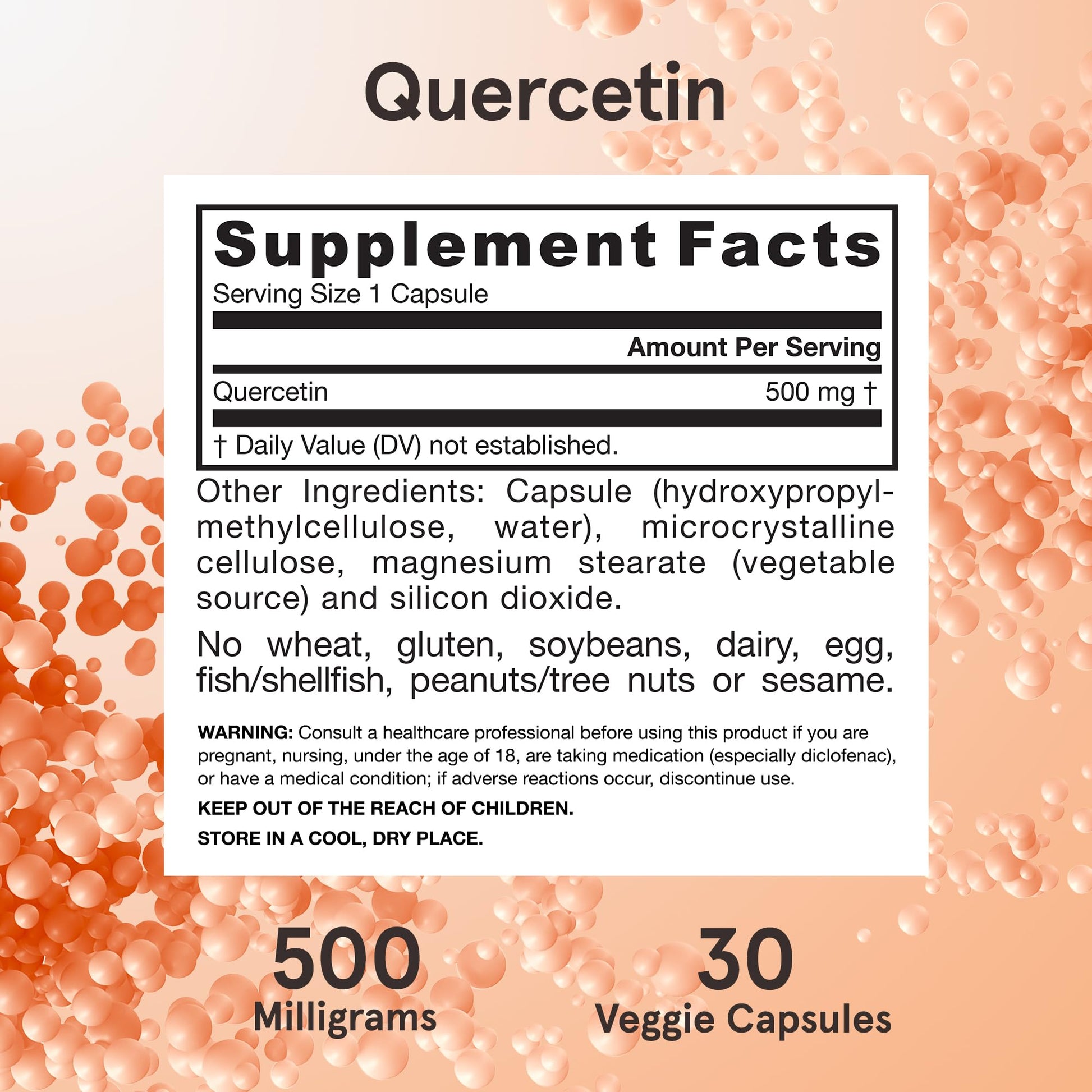 Jarrow Formulas Quercetin Supplements - 500 mg, Antioxidant Support for Cardiovascular and Immune Health, Supplement with 200 Veggie Capsules - Nirvana Guru