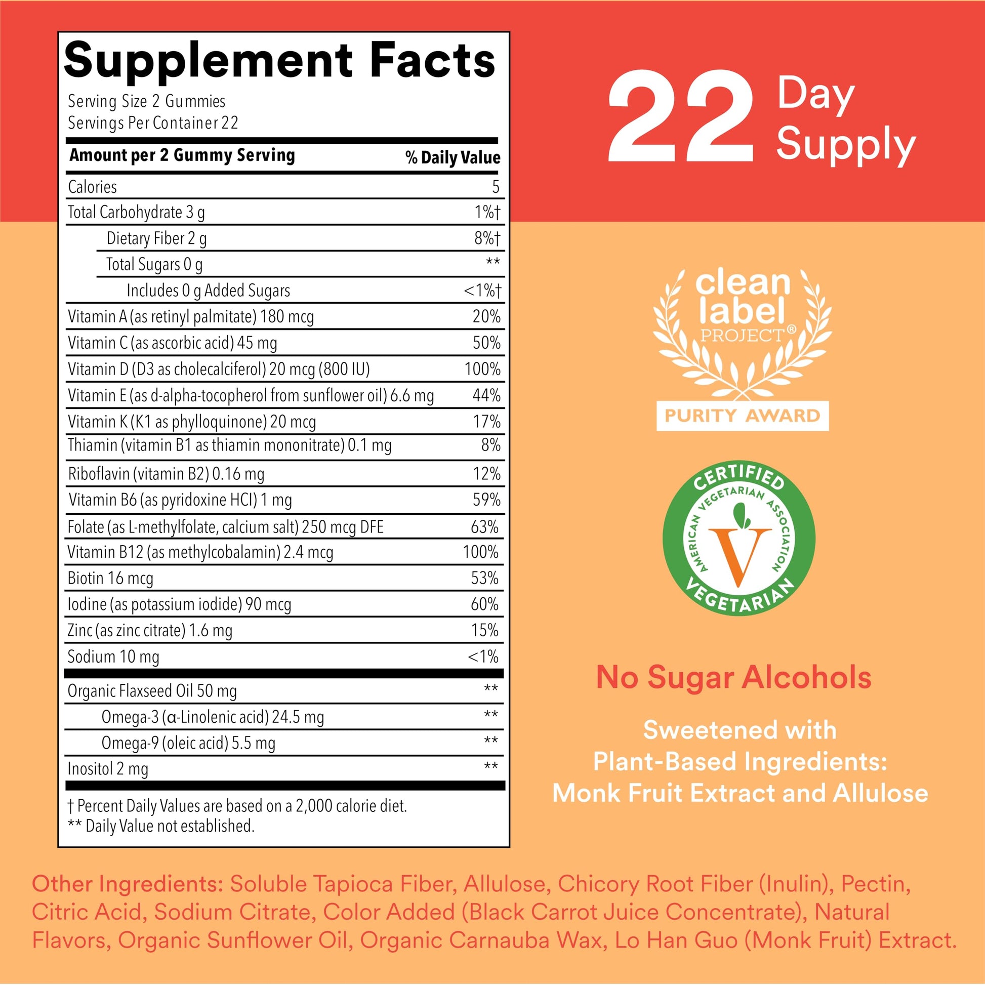 SmartyPants Organic Kids Multivitamin Gummies: Probiotics, Omega 3 (ALA), Vitamin D3, C, Vitamin B12, B6, A, K & Zinc for Immune Support, Biotin, Three Fruit Flavors, 120 Count (30 Day Supply) Nirvana Guru