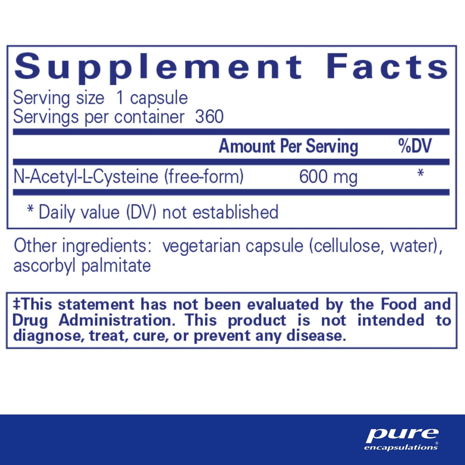 Pure Encapsulations NAC 600 mg - N-Acetyl Cysteine NAC Supplement for Lung Health & Immune Support, Liver Support & Antioxidants* - with Freeform N-Acetyl-L-Cysteine - 90 Capsules Nirvana Guru