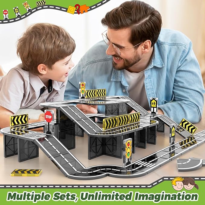 Magnetic Tiles Road Expansion Set, STEM Magnetic Building Blocks for Kids Ages 3-5 4-8 5-7, Preschool Learning Sensory Kids Toys for Toddler Birthday Nirvana Guru