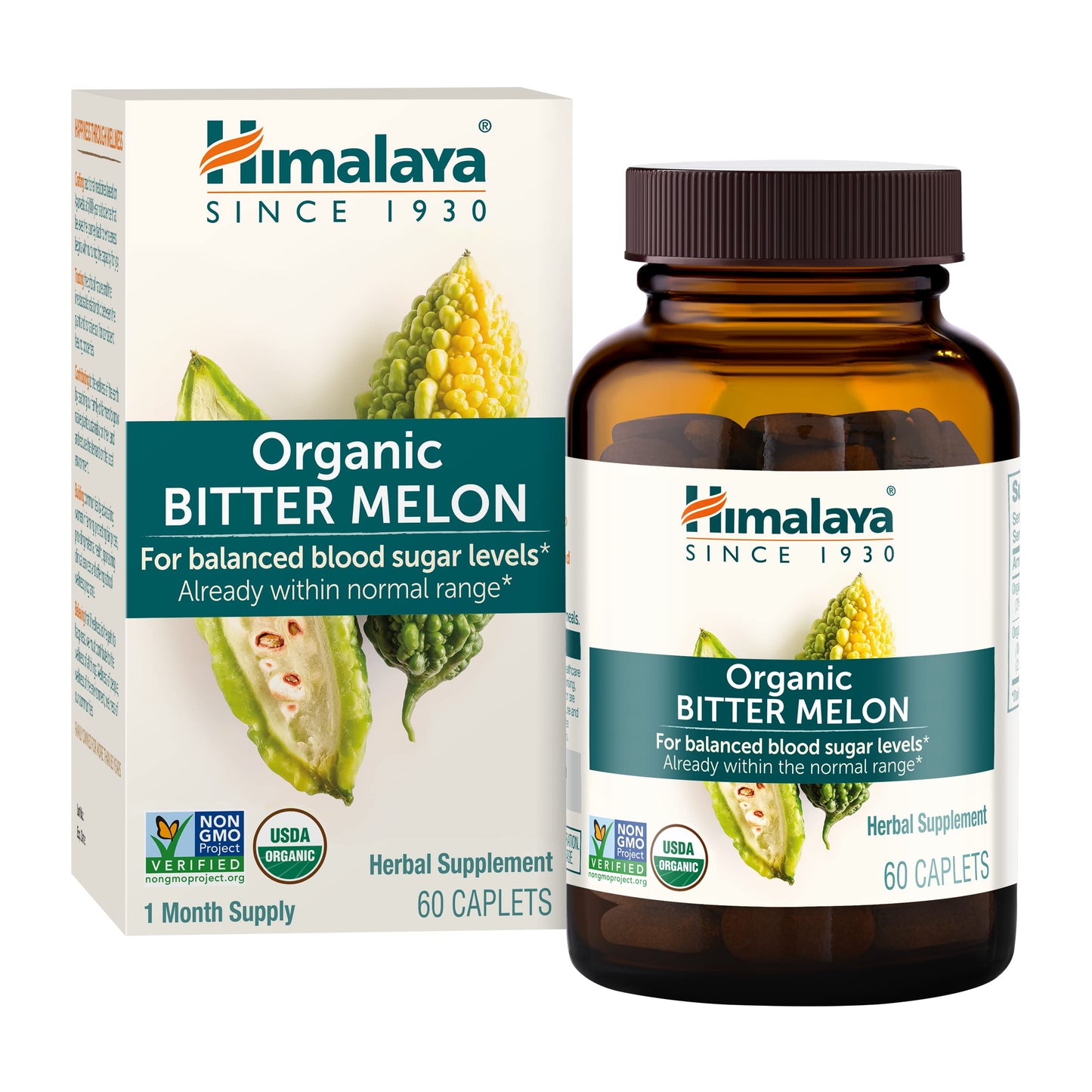 Himalaya Organic Bitter Melon for Glucose Metabolism, 660 mg, 60 Caplets, 1 Month Supply - Nirvana Guru