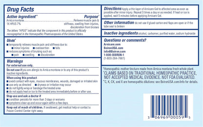 Boiron Arnicare Gel Natural Soothing Relief for Joint Pain, Muscle Pain, Swelling, Soreness, and Stiffness - Non-greasy and Fragrance-Free - 2.6 oz - Nirvana Guru