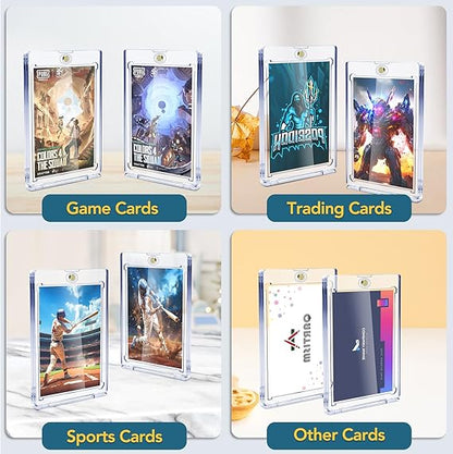 20ct Magnetic Card Holders, 35pt One Touch Card Holder, U-V Protection Hard Plastic Case for Trading Cards, Display Case for Sports, Baseball, Football, Game Cards nirvanaguru