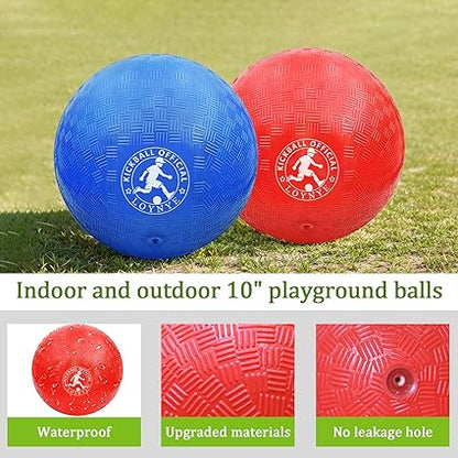 10 Inch Dodgeball Balls Playground Ball Kickball, Dodge Balls for Kids, Kickballs Handball for Indoor Outdoor Games Four Square Balls, Includes Pump nirvanaguru