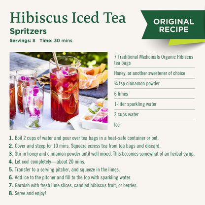 Traditional Medicinals - Organic Hibiscus Herbal Tea (6 Pack) - Supports Heart Health - 96 Tea Bags Total - Nirvana Guru
