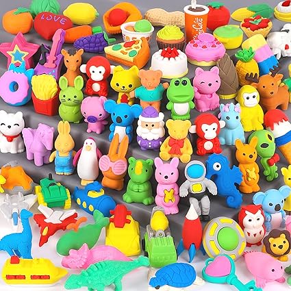 70 Pack Animal Erasers for Kids Bulk Desk Pets Classroom Prizes Treasure Box Toys for Classroom Supplies, 3D Puzzle Mini Erasers Pencil Eraser Back to School Supplies for Kids Party Favors (Random) nirvanaguru